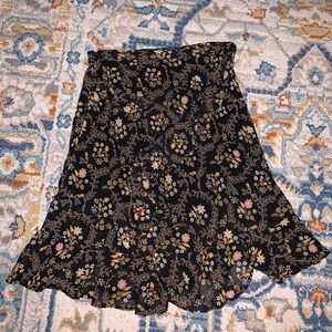 Urban Outfitters Black Floral Skirt